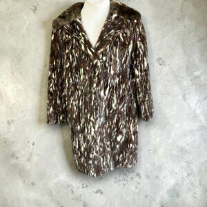 Vintage Spring Otter Dyed Ermine Fur Coat Sheared Beaver Collar Hand Sewn Lining